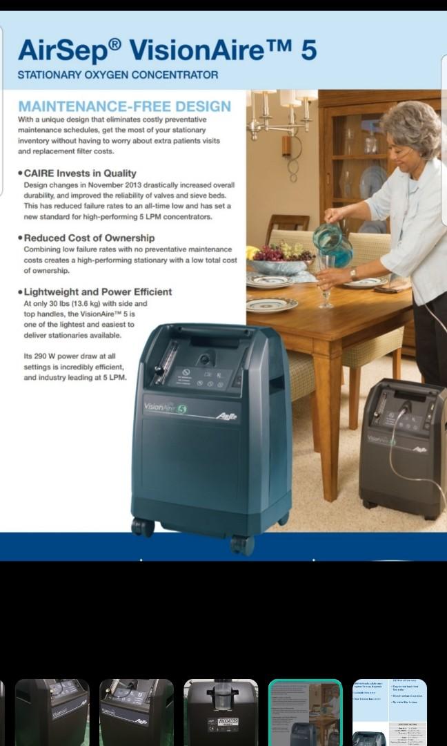 Airsep Visionaire Oxygen Concentrator, Health & Nutrition, Assistive ...