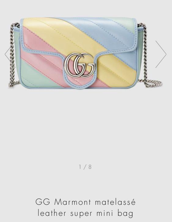 Authentic BNIB Gucci Marmont super mini bag in pastel rainbow