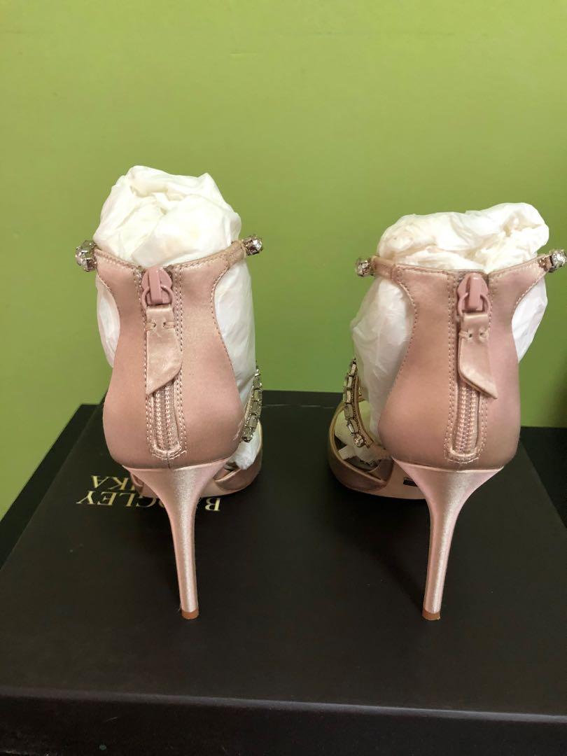 Latte satin shoes cheap