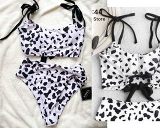cow print bikini high waist