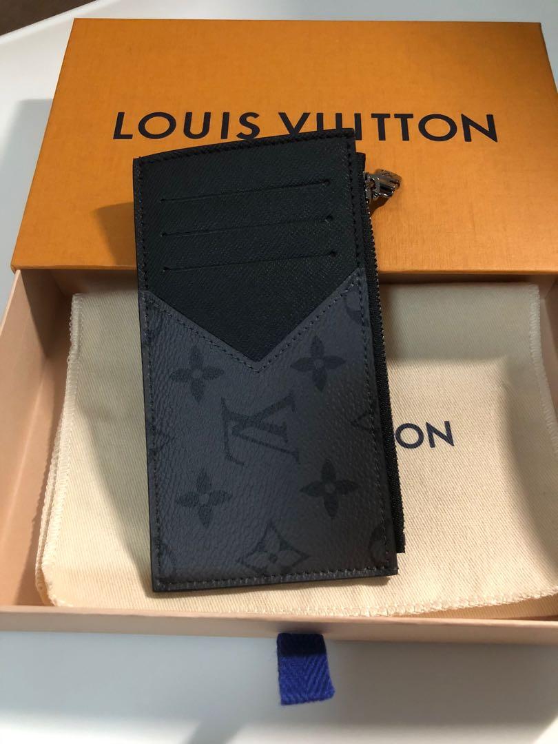 investering sjækel helvede BN Auth Louis Vuitton Monogram Eclipse Reverse Coin Card Holder, Luxury,  Bags & Wallets on Carousell
