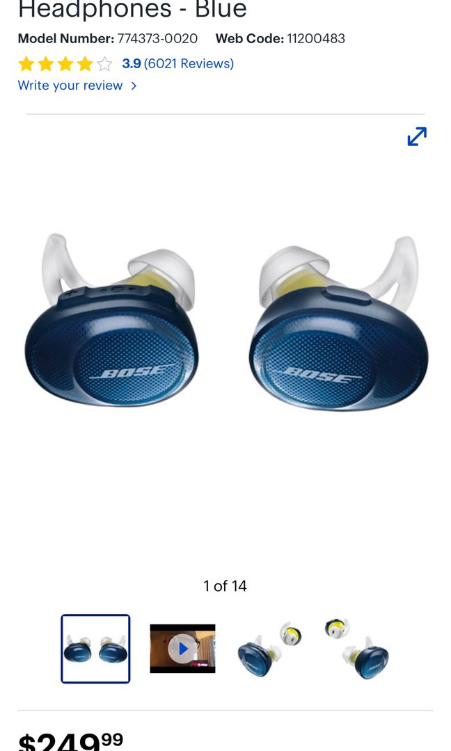 Bose soundsport bluetooth wireless headphones