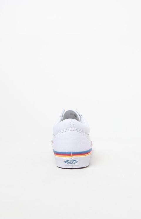 Vans old skool rainbow foxing true white discount