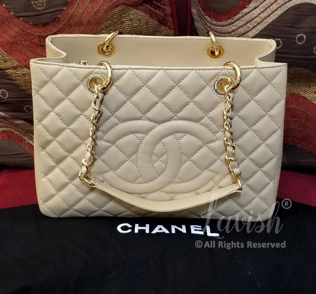 chanel gst beige gold hw