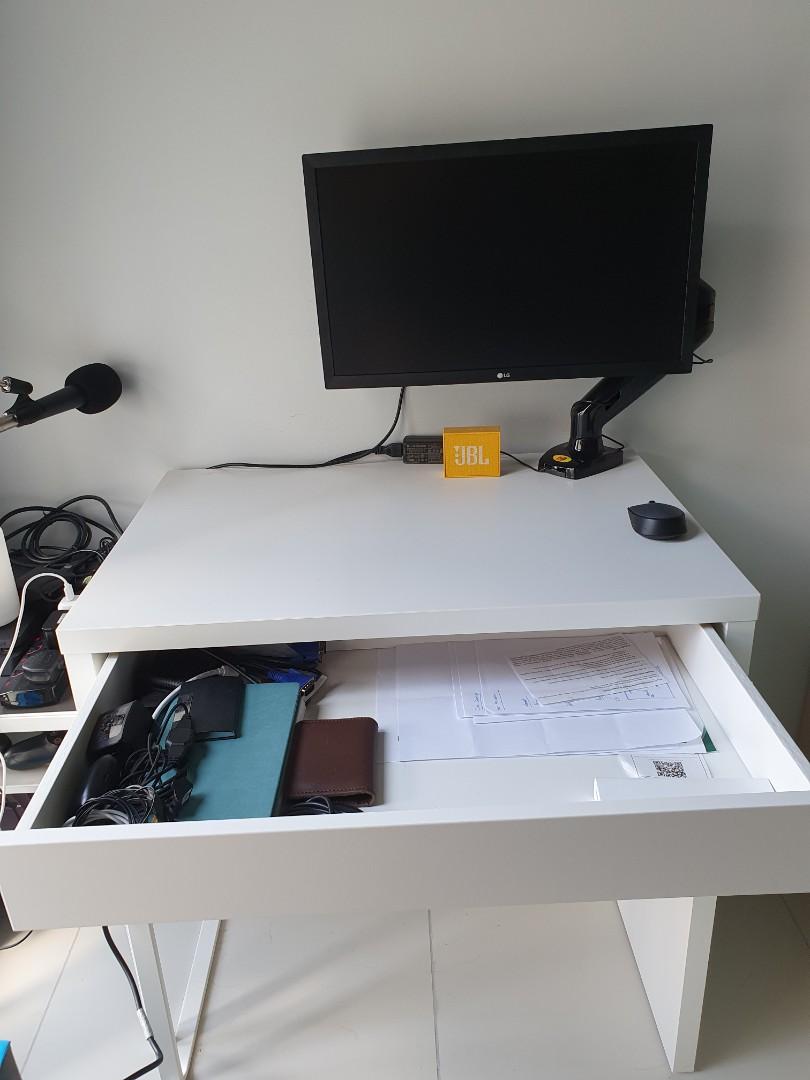 IKEA Compact Table & Space Efficient Study Desk With Drawer, Furniture