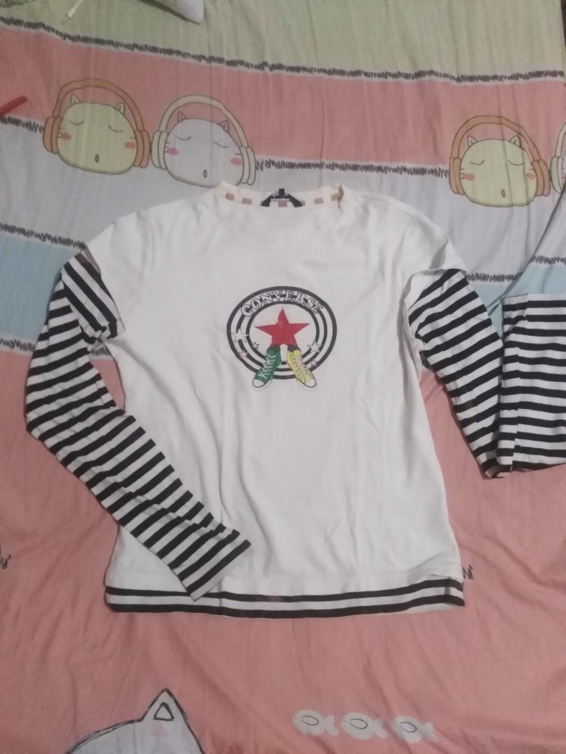 Converse Emo Long Sleeved Women S Fashion Clothes Tops On Carousell