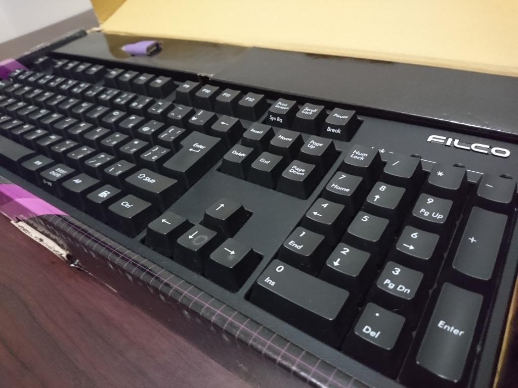 Filco Majestouch 1 Mechanical Keyboard (Category: Computer Keyboard) located in Pasig City. Submitted by ken_san (Listing ID 1026005311, Image 1). Description: Selling a rare Filco Majestouch 1, the first model released into the market. Model : FKB108M/JB Switches : MX Brown Key Layout : JIS (QWERTY with Japanese kana), 108 keys Package Contents : Box, PS/2 Adapter, plastic keyboard cover (no keypuller) Shipping to be shouldered by the buyer..