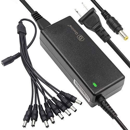 Gonine Security Camera Power Adapter 12v 5a Ac To Dc 60w Regulated Switching Power Supply With 8 Way Power Splitter Cable For Cctv Camera Dvr Rgb Led Strip Lights R3050 Electronics Others On