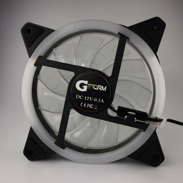 GSTORM DUAL RING LED RGB FAN, 12V0.3A, 120MM SIZE, Molex Power type
