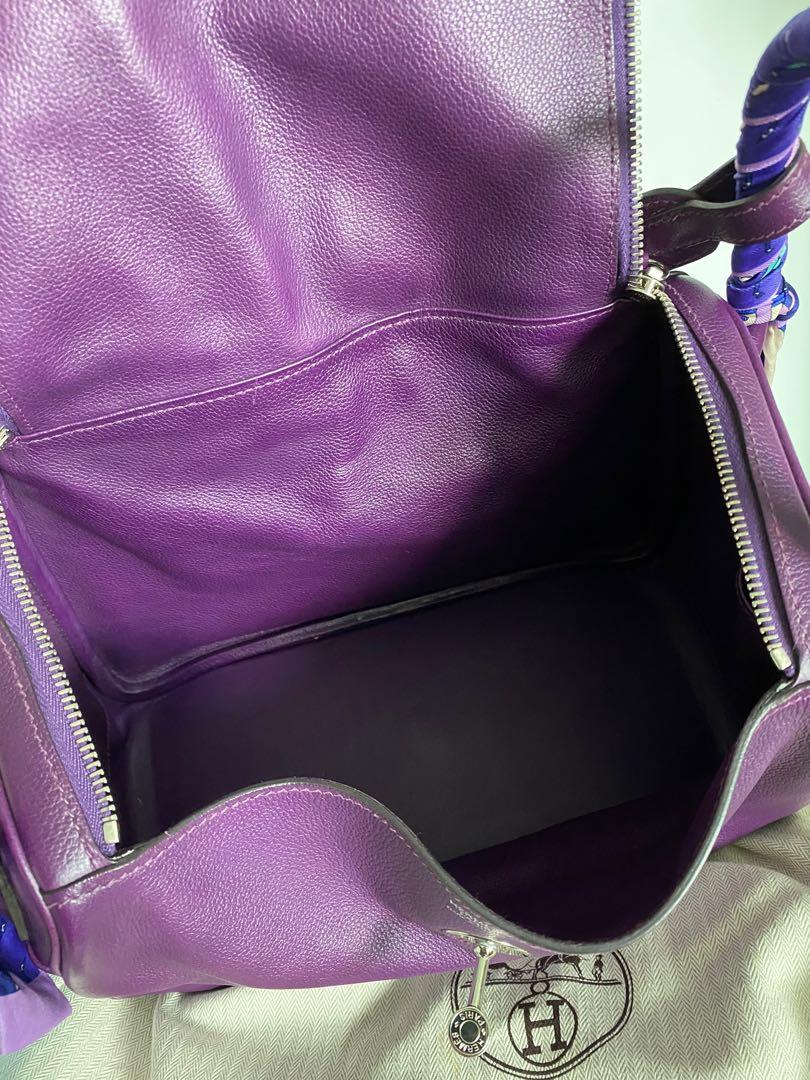 Hermès - Authenticated Lindy Handbag - Leather Purple Plain for Women, Very Good Condition