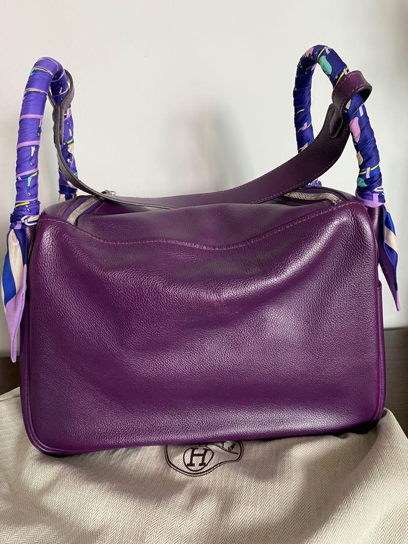 Hermès - Authenticated Lindy Handbag - Leather Purple Plain for Women, Very Good Condition