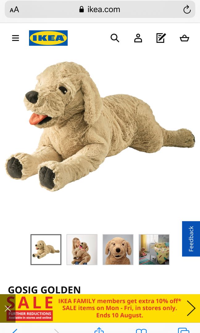 Golden retriever stuffed animal ikea store