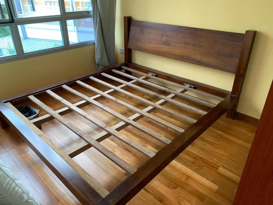 King size bed frame teak wood, Furniture & Home Living, Furniture