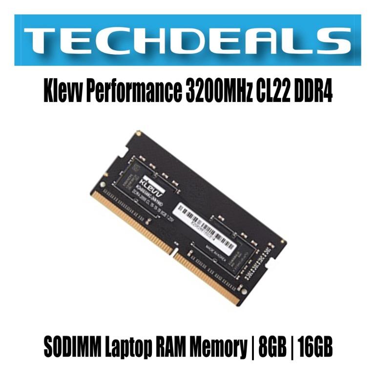 Klevv Performance 3200mhz Cl22 Ddr4 Sodimm Laptop Ram Memory 8gb 16gb Electronics Computer Parts Accessories On Carousell