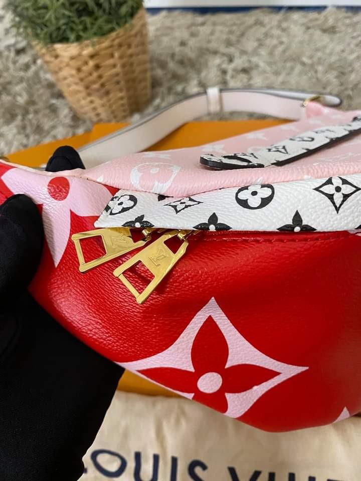 LOUIS VUITTON AUTHENTIC NEW BUMBAG Monogram Giant Red Flower Pink
