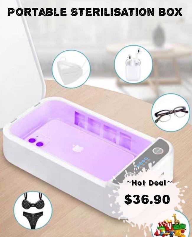 Multi Function UV sterility box (Category: Accessory holder, box & organizers) located in Singapore. Submitted by tarus05 (Listing ID 1026023207, Image 7). Description: Product: UV Sterilising Box Material: Plastic Shape: Rectangle Specification : 20.5* 12* 3.05cm Multifunction Sterilizing Box, Disinfection & Aromatherapy - Instantly disinfect your hand phone, ear phone, masks, cosmetics, teeth brush sock and other object - Portable enables carry