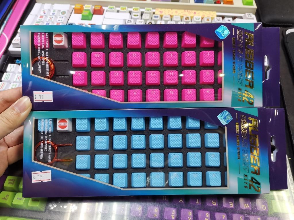 New Tai Hao Rubber Gaming Keycap Set 42keys Pink Blue Computers Tech Parts Accessories Computer Keyboard On Carousell