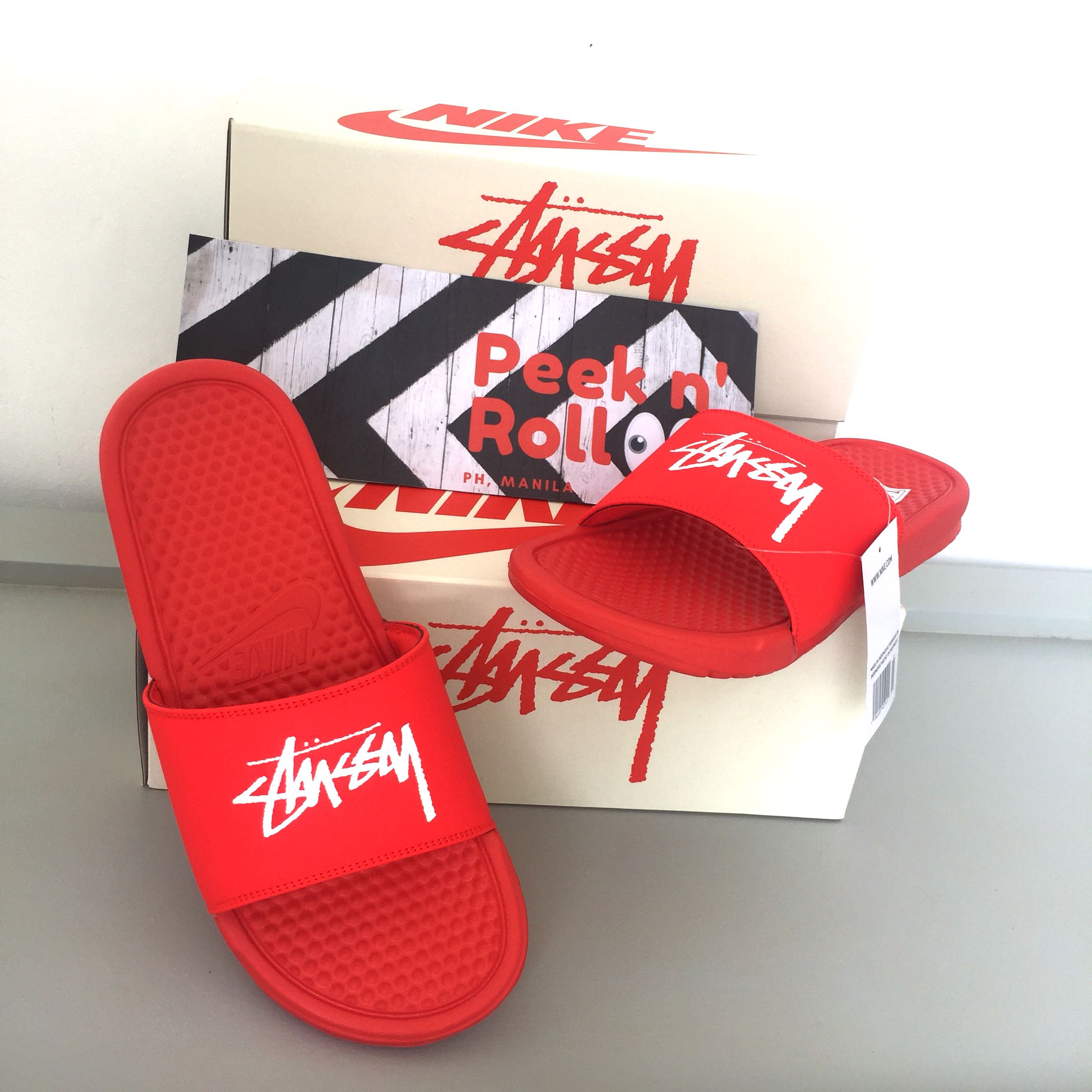 Nike Stussy Benassi Slides size 7 8 13 Men s Fashion Footwear
