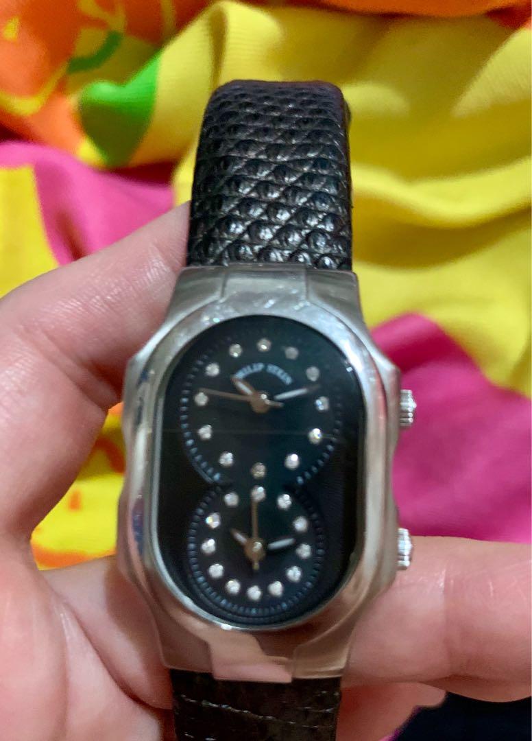Philip Stein Watch (Category: Women's Watches) located in Quezon City. Submitted by style_storey (Listing ID 1025842077, Image 2). Description: 🔹purchased for approx Php 72k 🔹24 pcs natural diamonds dial 🔹complete w/ box 🔹dark brown (almost black) in color 🔹Lizard strap 🔹30 meters water resistant 🔹open for 3 months layaway at zero interest ♥️ portion of the proceeds goes to charity ⭐️ Mode of Payment ⭐️ Bank Deposit / Transfer (MBTC) GCash
