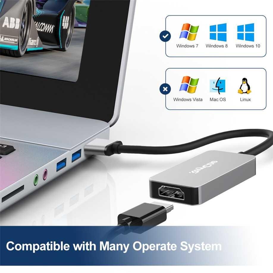RayCue USB to HDMI Adapter, HD 1080P Video Audio Output, USB 3.0 to