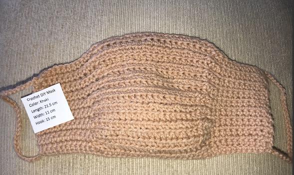 Ready Stock Khaki Crochet Face Mask With Filter Pocket Kid New Design Design Craft Handmade Goods Accessories On Carousell