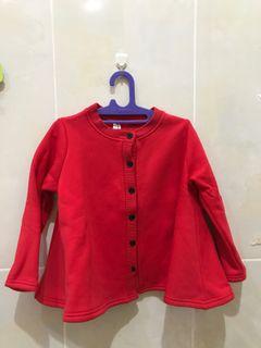 Red Cardigan Coat Girl size 4-5y