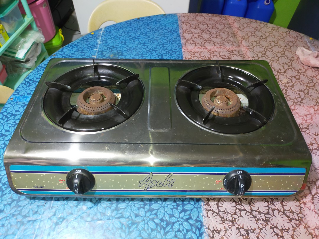 Second Hand Heavy used ASAHI DOUBLE BURNER GAS STOVE MODEL GS