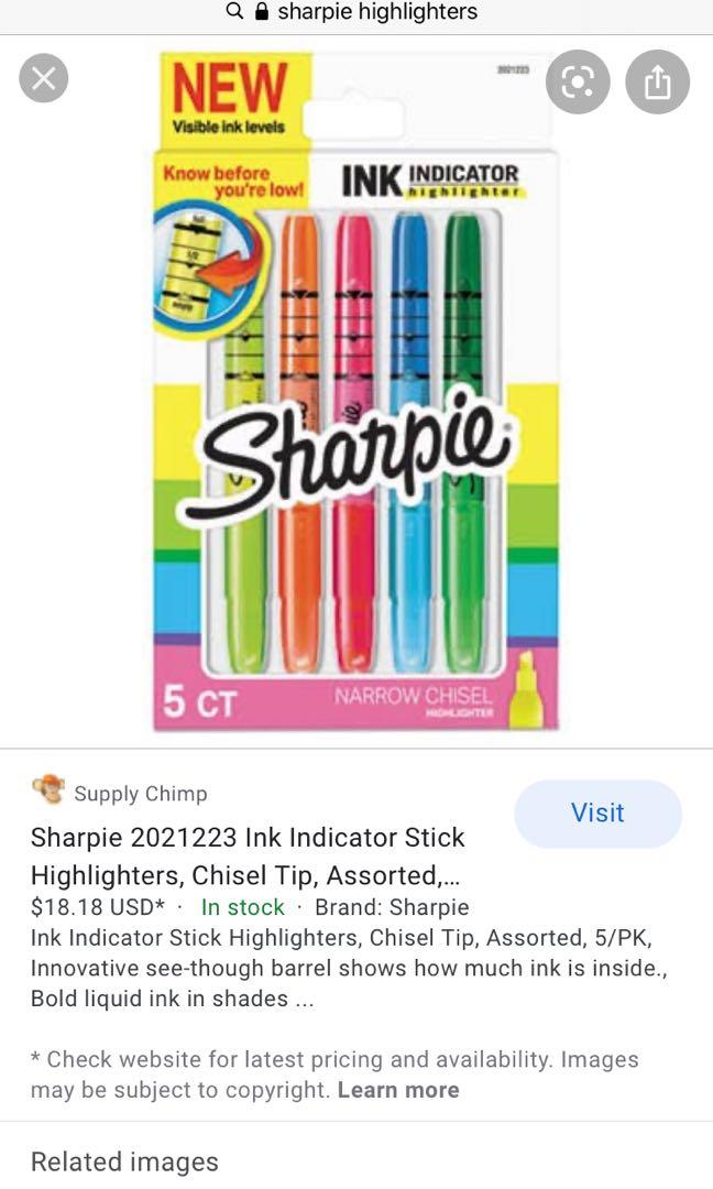 Sharpie ink indicator highlighter, Hobbies & Toys, Stationary & Craft