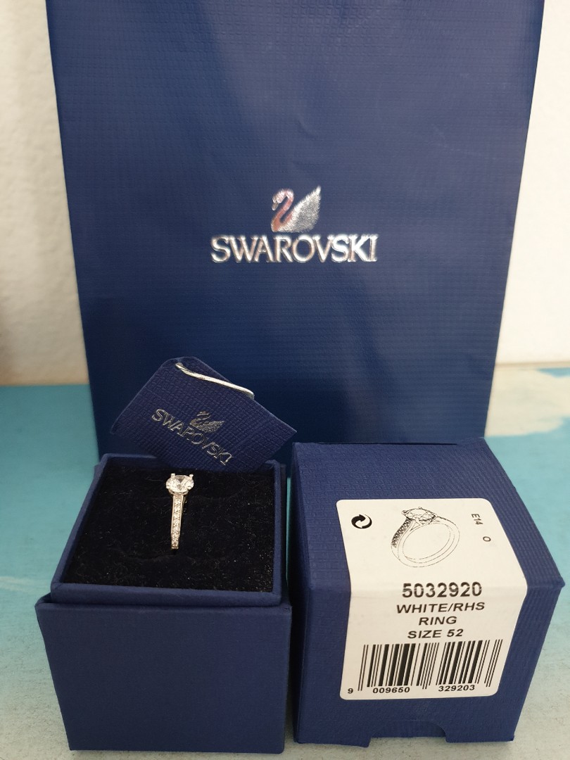 Swarovski Attract Round Ring White Rhodium plated Women s