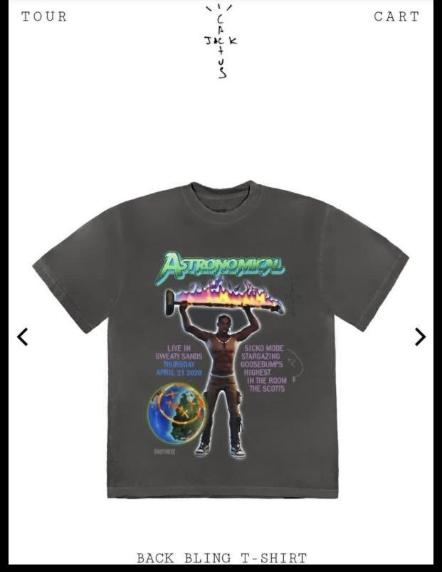 Travis Scott Back Bling Tee Men S Fashion Clothes Tops On Carousell