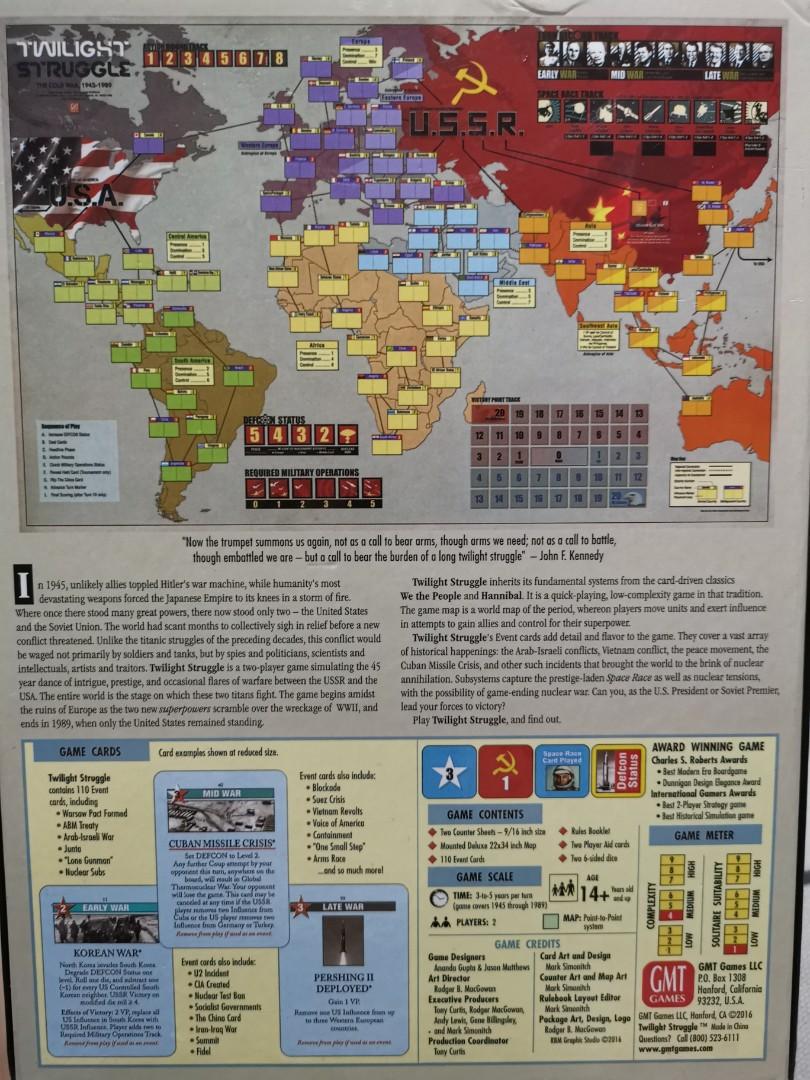 Twilight Struggle Board Game, Hobbies & Toys, Toys & Games on Carousell