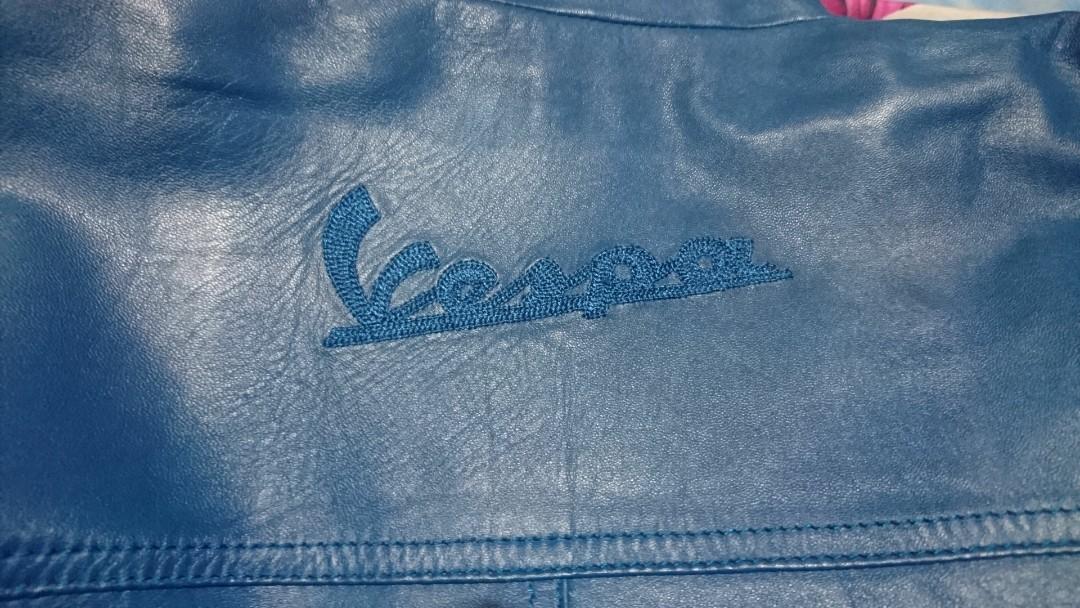 Vespa X Adidas Genuine Leather Jacket Original Jaket Kulit Fesyen Pria Pakaian Baju Luaran Di Carousell