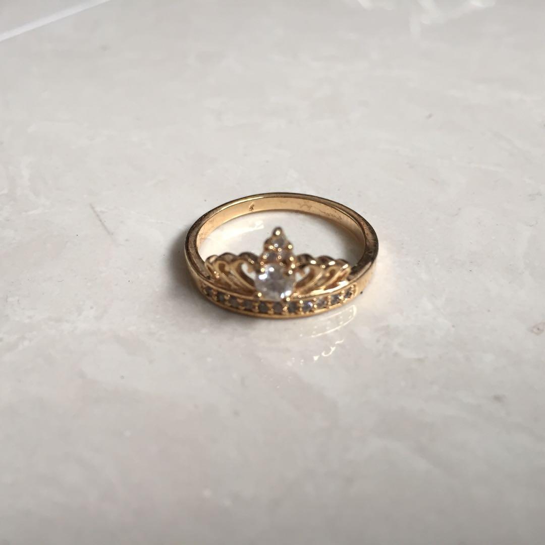 Vintage Gold Crown Ring Women S Fashion Jewellery Rings On Carousell
