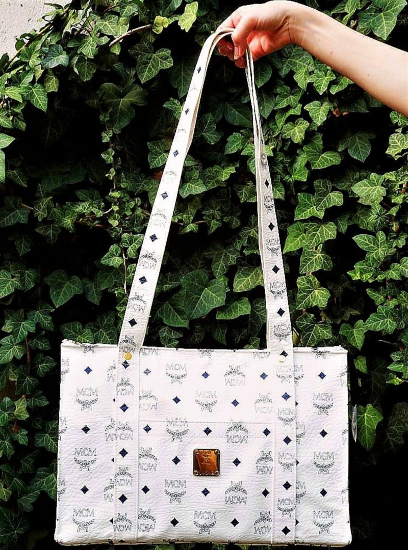 mcm white tote