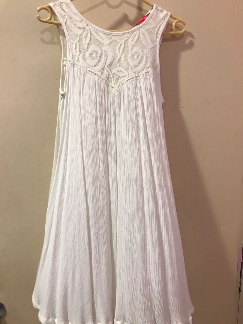 flowy white mini dress