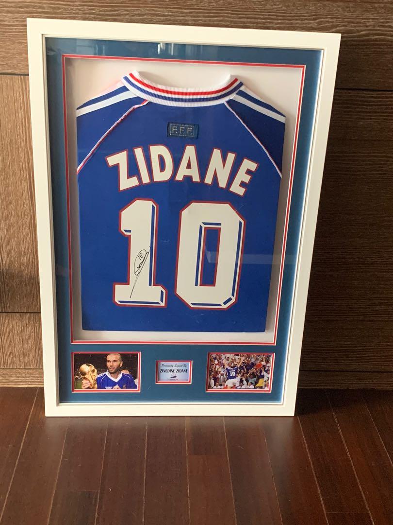 Zinedine Zidane France National Team Autographed Soccer Jersey Custom Framed