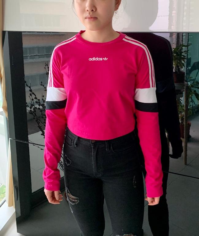 pink adidas long sleeve shirt