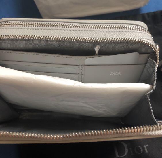 Leather small bag Jordan x Dior Grey in Leather - 11859263