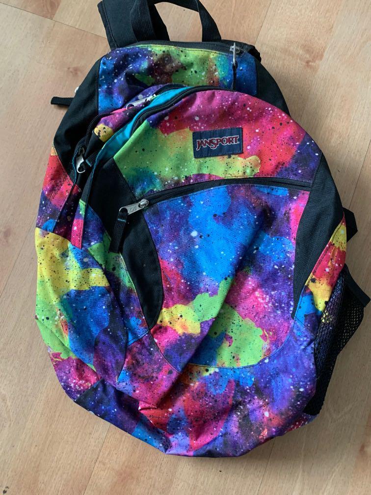 Authentic Jansport backpack colorful paint splatter Men s