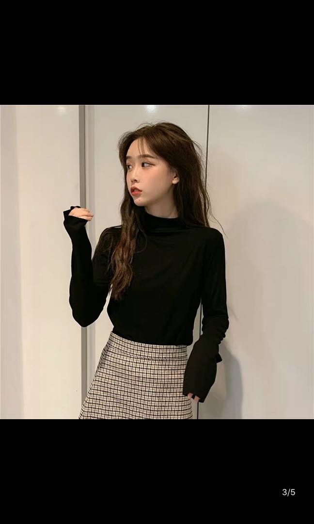 oversized black mock neck sweater