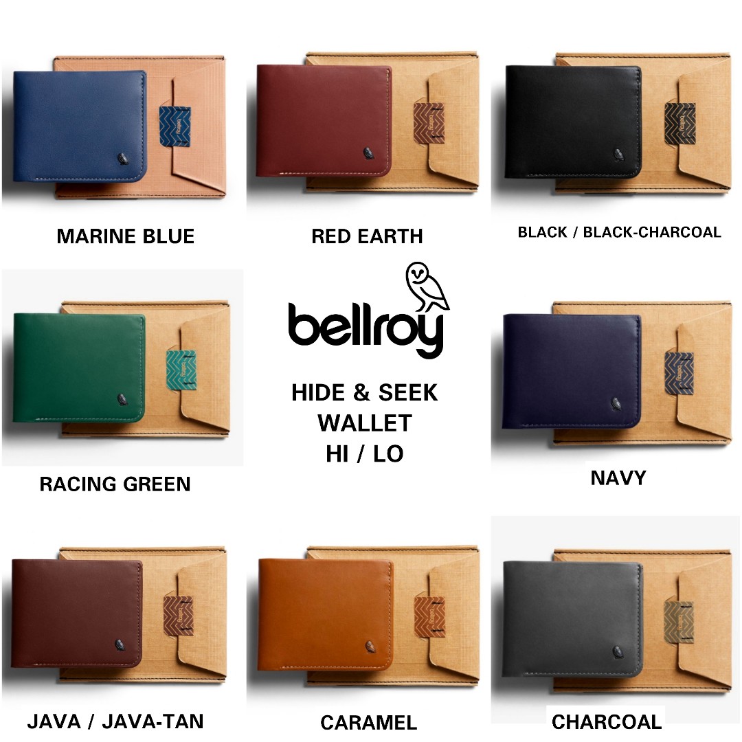 Bellroy hide & Seek Wallet Hi RFID - Marine, Men's Fashion