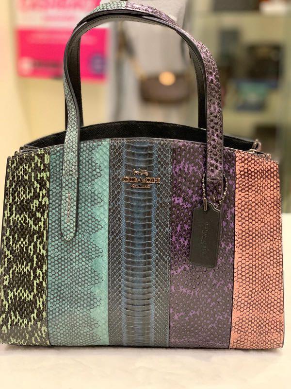Coach charlie 2025 carryall ombre snakeskin
