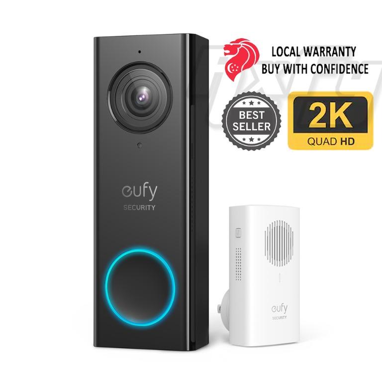 eufy Wired Video Doorbell 2K HD wifi, 2way audio Human Detection, 2