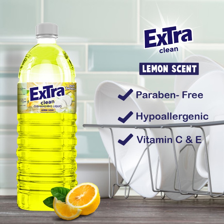 EXTRA Dishwashing Liquid 1L Lemon Scent, Furniture & Home Living