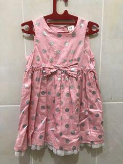H&M Polka Silver Pink Dress 1,5-2y