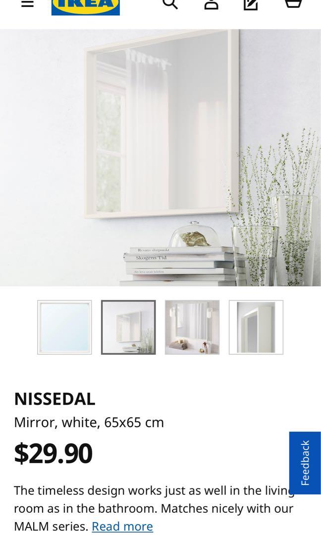 Ikea Nissedal Wall Mirror White Furniture Home Decor Others On Carousell