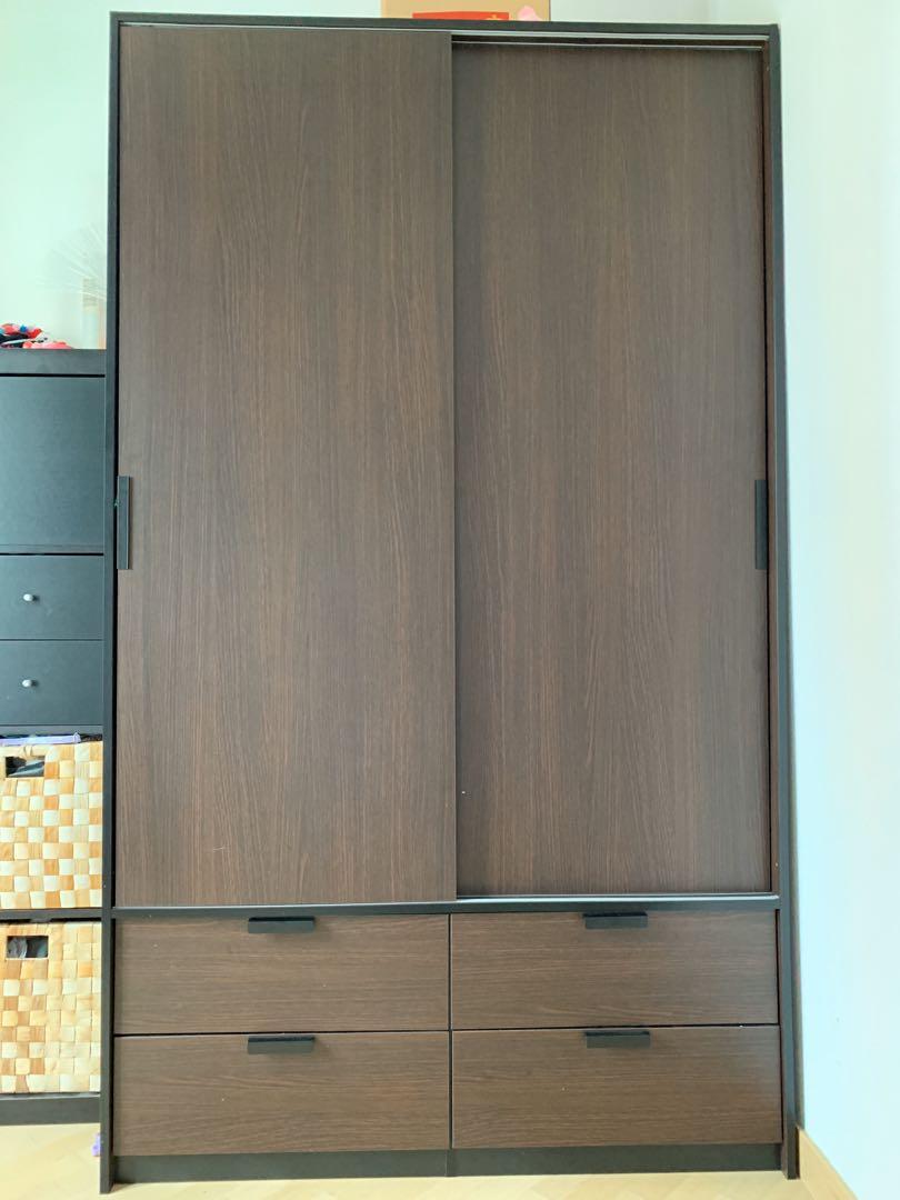 Ikea Trysil Wardrobe Dark Brown, 傢俬＆家居, 傢俬 - Carousell