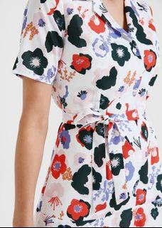 Kenia Sash Tie Shirt Dress in Anemone Bloom