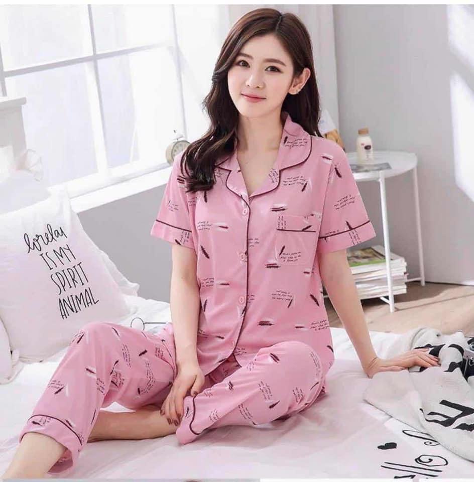 WAN】Korean Pajamas Cotton Cute Sleepwear Terno Sleepwear Set For Women