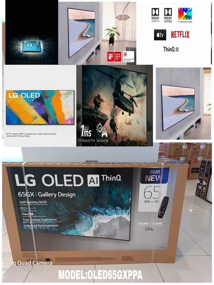 Lg OLED65GXPPA (Category: TV) located in Quezon City. Submitted by daligcon19 (Listing ID 1026141776, Image 1). Description: #Wow............LG OLED65GXPPA...........IS HERE INTHE PHILS. SRP-219,990 Cash-170,000 SELF-LIT LG OLED α9 Gen3 AI Processor 4K AI ThinQ True Cinema Experience Unlimited Entertainmenthttps://m.facebook.com/story.php?story_fbid=2366698513634361&id=1425499994420889.